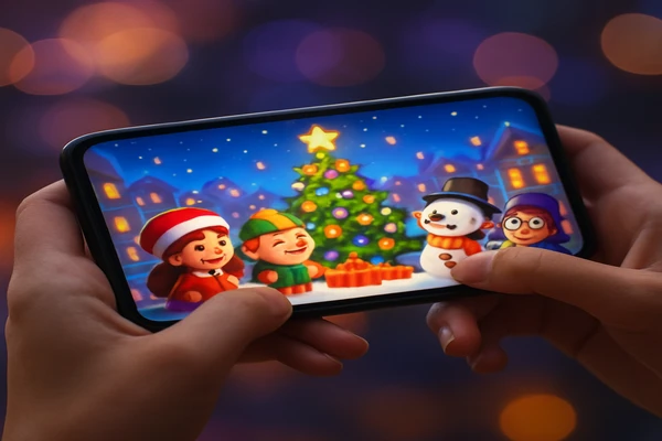 একজন গ্রাহক স্মার্টফোনে নির্বিঘ্নে অনলাইন গেমিং উপভোগ করছেন